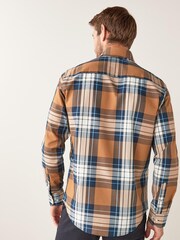Yellow Mustard/Navy Blue Regular Fit Single Cuff Easy Iron Button Down Oxford Shirt - Image 2 of 7