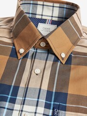 Yellow Mustard/Navy Blue Regular Fit Single Cuff Easy Iron Button Down Oxford Shirt - Image 6 of 7