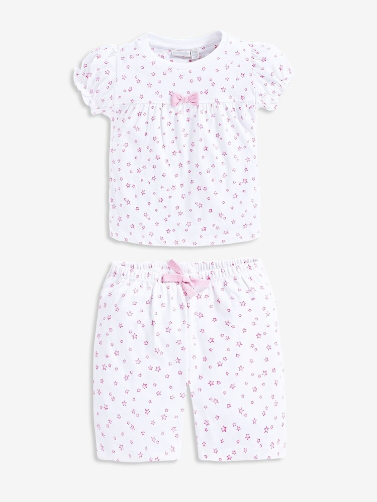 JoJo Maman Bébé Star Girls' Print Short Jersey Pyjamas - Image 1 of 1