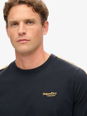 Superdry Blue 100% Cotton Essential Logo Retro Stripe Long Sleeve Top - Image 3 of 5
