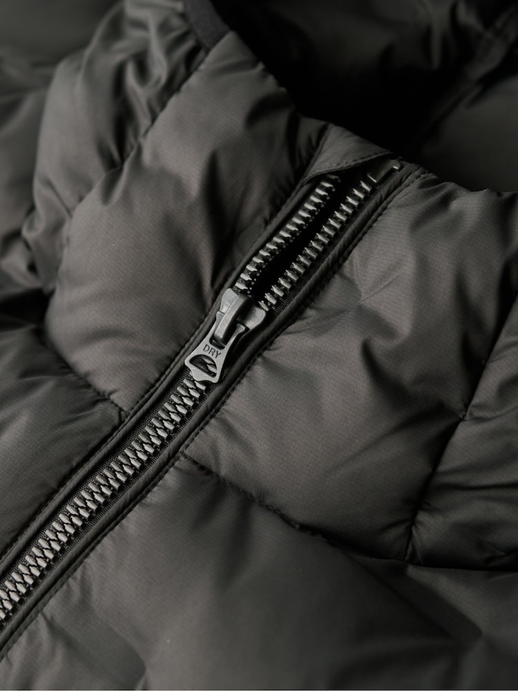 Superdry Black 100% Cotton Hooded Quilted Puffer Jacket - Image 5 of 5