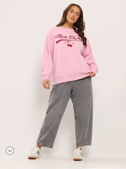 Yours Curve Pink Mon Cheri Sweatshirt - Image 2 of 6