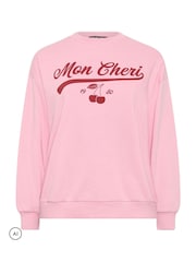 Yours Curve Pink Mon Cheri Sweatshirt - Image 5 of 6