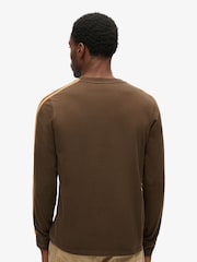 Superdry Brown 100% Cotton Essential Logo Retro Stripe Long Sleeve Top - Image 2 of 6