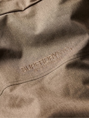 Superdry Beige Herringbone City Tweed Padded Bomber Jacket - Image 6 of 6