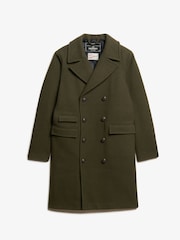 Superdry Olive Night Green Merchant Wool Long Coat - Image 5 of 5