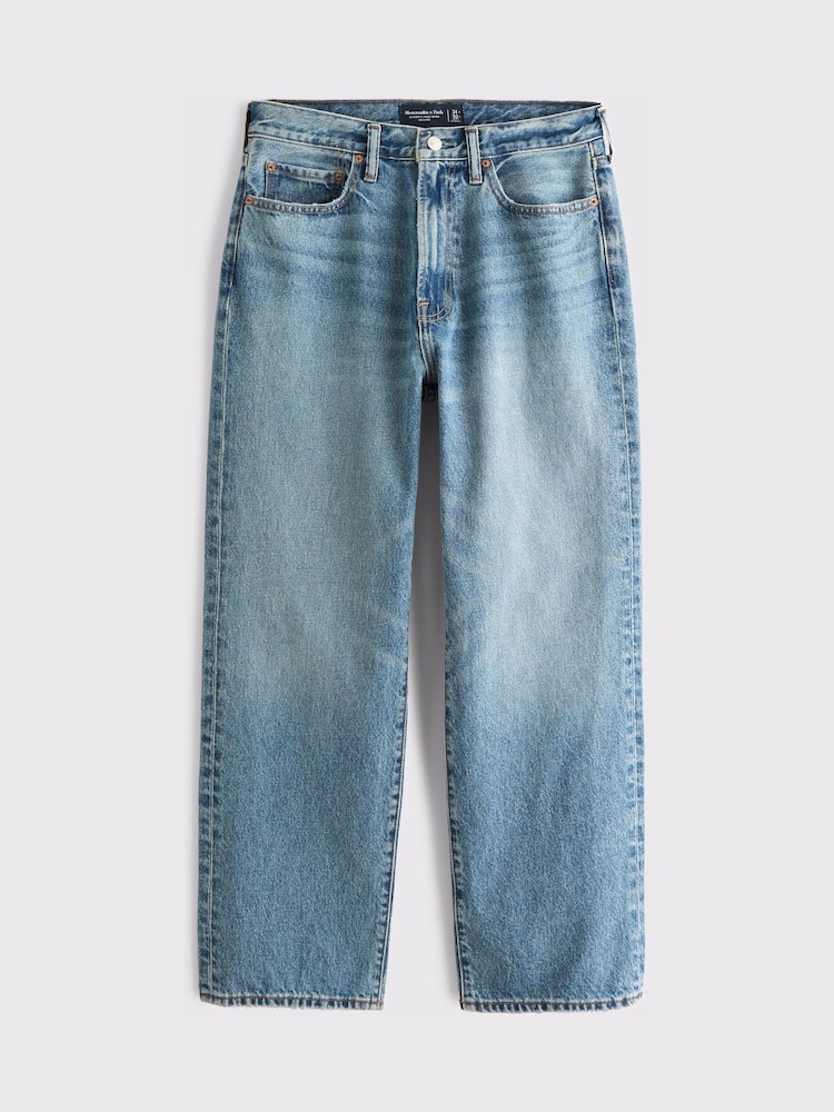 Abercrombie & Fitch Relaxed Fit Loose 5-Pocket Denim Jeans - Imaginea 6 din 6