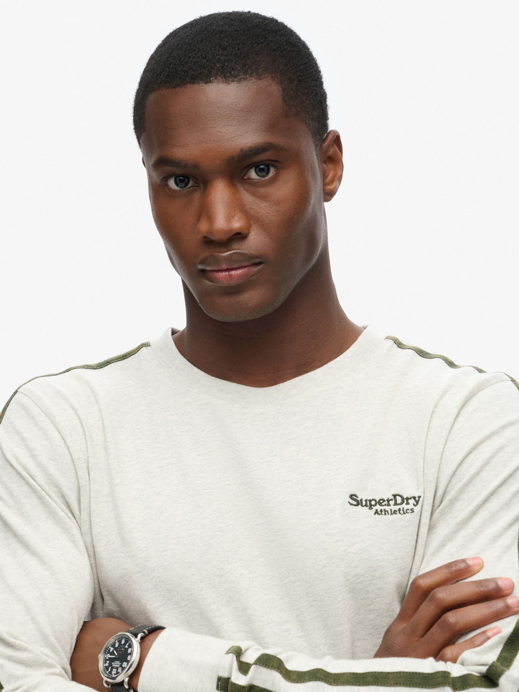 Buy Superdry Grey 100% Cotton Essential Logo Retro Stripe