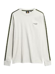 Grau - Superdry Essential Langärmeliges Oberteil mit Logo und Streifen in Retro-Optik aus 100 % Baumwolle - Bild 5 von 6