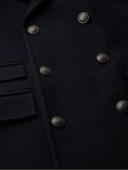 Superdry Eclipse Navy Merchant Wool Long Coat - Image 6 of 6