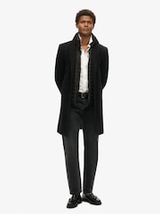 Superdry Black Tailored 2 in 1 Town Coat - Image 2 of 5