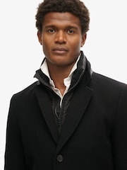 Superdry Black Tailored 2 in 1 Town Coat - Image 3 of 5