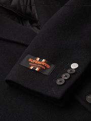 Superdry Black Tailored 2 in 1 Town Coat - Image 5 of 5