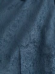 Navy Blue EDIT Slim Snake Print Velvet Tuxedo Trousers - Image 10 of 11