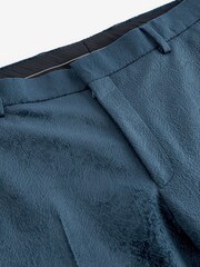 Navy Blue EDIT Slim Snake Print Velvet Tuxedo Trousers - Image 9 of 11