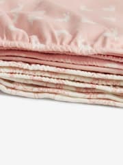 The Little Tailor 2 Pack Pink 100% Cotton Baby Fitted Jersey Cot Sheets - Image 5 of 10
