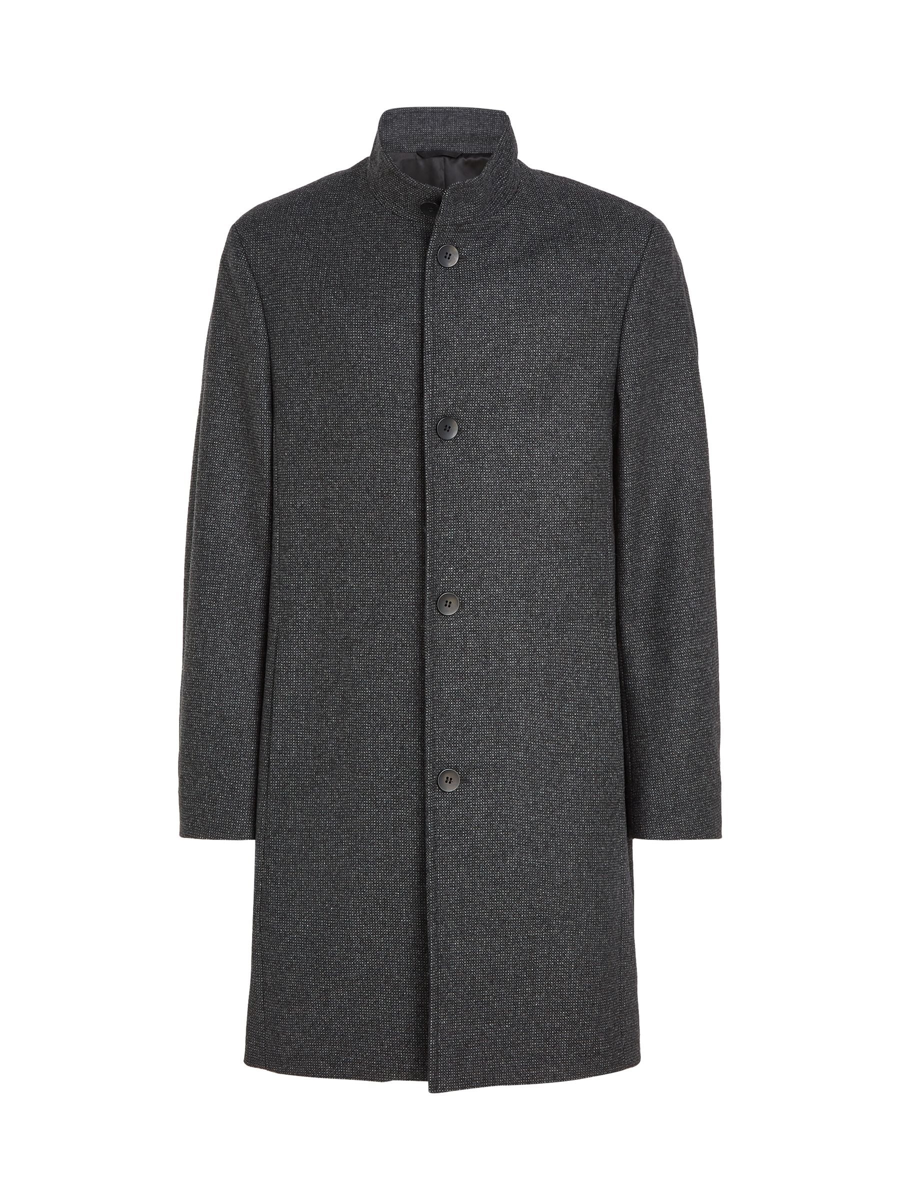 Buy Calvin Klein Grey Wool Blend Funnel Neck Coat from Next Luxembourg