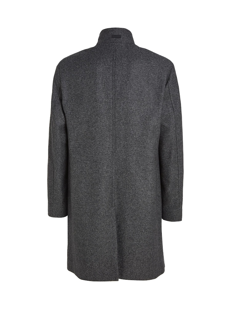 Calvin Klein Grey Wool Blend Funnel Neck Coat - Image 5 of 5
