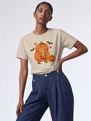Brands In Natural Capybara Halloween Boyfriend Fit T-Shirt - Image 1 of 4