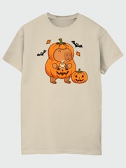 Brands In Natural Capybara Halloween Boyfriend Fit T-Shirt - Image 2 of 4