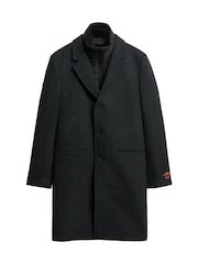 Superdry Black Herringbone Tailored 2 in 1 Town Coat - Image 6 of 8