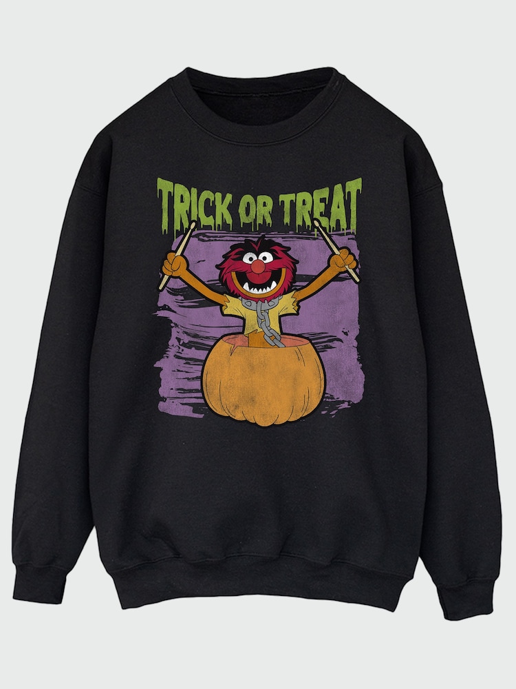 Brands In Black Disney Muppets Trick Or Treat Halloween Sweatshirt - Image 2 of 4 Brands In Black Disney Muppets Trick Or Treat Halloween Sweatshirt - Image 2 of 4