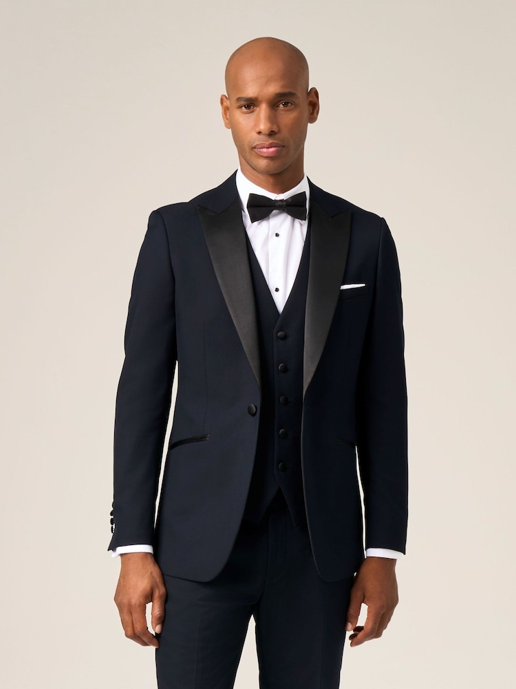 Skopes Blue Slim Fit Sinatra Dinner Suit Jacket - Image 1 of 1 Skopes Blue Slim Fit Sinatra Dinner Suit Jacket - Image 1 of 1