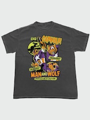 Brands In Grey Marvel Cap Wolf Halloween Washed T-Shirt - Image 2 of 4
