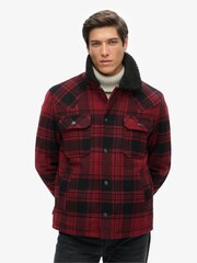 Superdry Red Check Merchant Wool Chore Jacket - Image 3 of 6