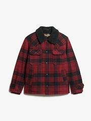 Superdry Red Check Merchant Wool Chore Jacket - Image 4 of 6