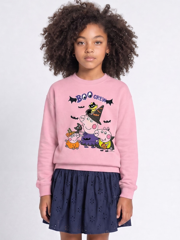 Rags & Rascals Pink Hasbro Peppa Pig Boo Crew Halloween Sweatshirt - Image 1 of 4