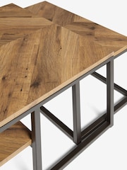 Dark Bronx Chevron Oak Effect Nest of 2 Coffee Table - Image 3 of 8