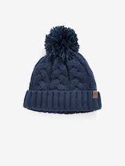 Navy Blue Knitted Hat, Gloves and Scarf 3 Piece Set (3-16yrs) - Image 2 of 5