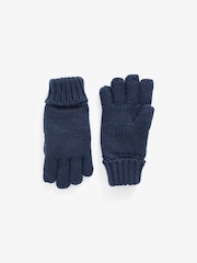 Navy Blue Knitted Hat, Gloves and Scarf 3 Piece Set (3-16yrs) - Image 3 of 5