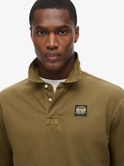 zelena - Superdry Kontrastni šiv dolg rokav; z dolgimi rokavi Rugby 100% Cotton srajce - Slika 2 iz 4