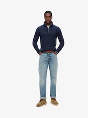 Superdry Eclipse Navy 2 Vintage Athletic Knit Henley Jumper - Image 2 of 5