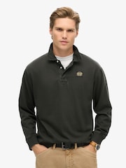 črna - Superdry Kontrastni šiv dolg rokav; z dolgimi rokavi Rugby 100% Cotton srajce - Slika 1 iz 5