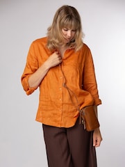Conkca Tan Brown 'Raven' Leather Cross-Body Phone Bag - Image 3 of 6