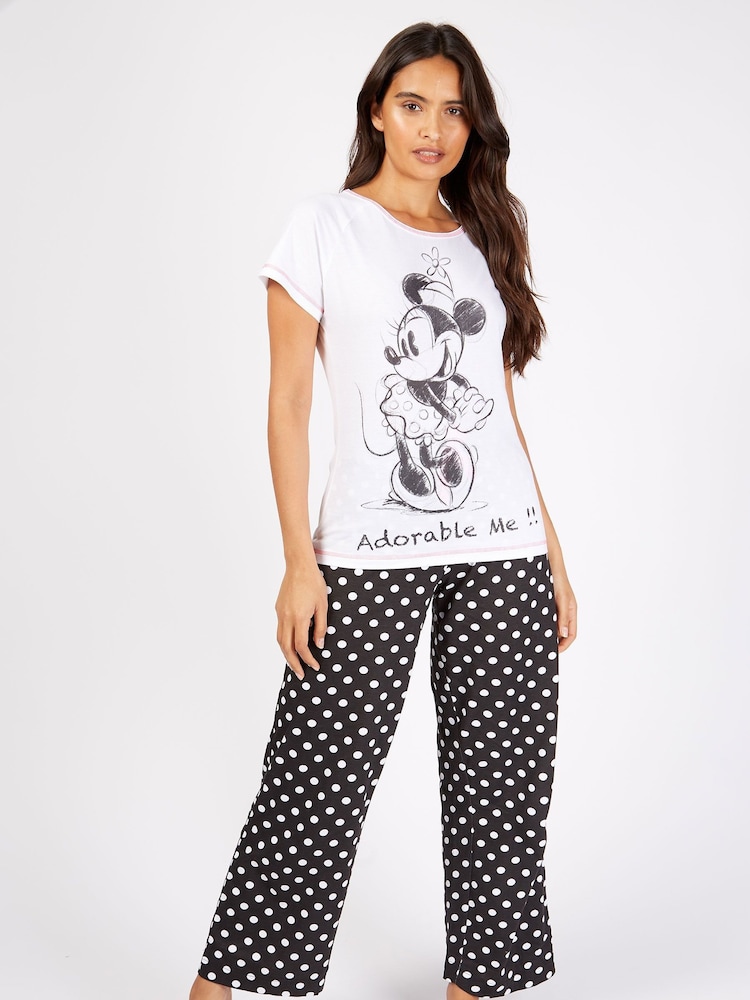 Disney Minnie Mouse Pyjama-Set 100 % aus Baumwolle mit langem Bein und Motiven für Damen - Bild 2 von 4 Disney Minnie Mouse Pyjama-Set 100 % aus Baumwolle mit langem Bein und Motiven für Damen - Bild 2 von 4