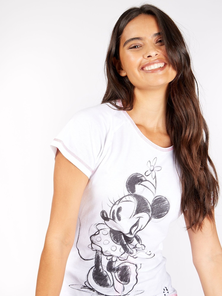 طقم بيجامة للنساء بقصة رجل طويلة برسمة Minnie Mouse من القطن 100% تشكيلة Disney من Character - صورة 4 من 4