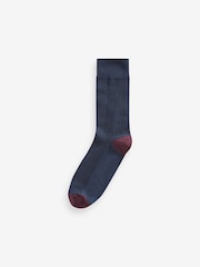 Neutral/Navy Pattern Smart Socks 5 Pack - Image 5 of 6