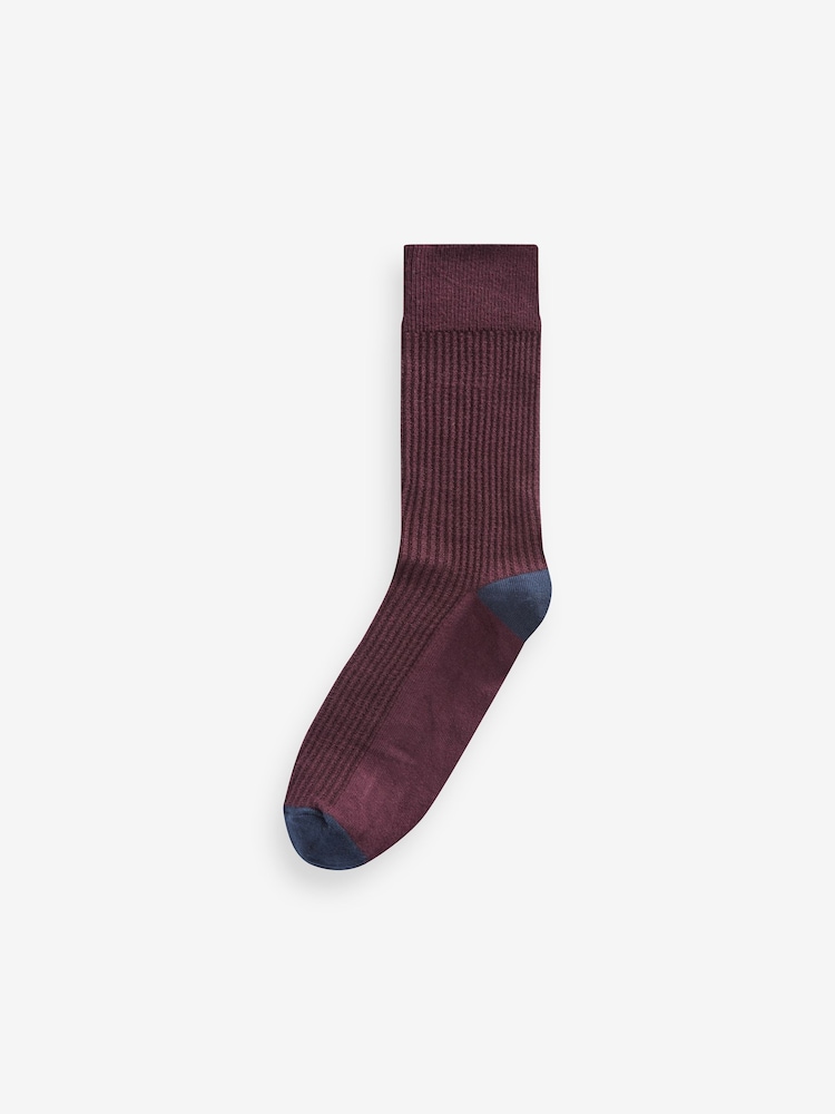 Neutral/Navy Pattern Smart Socks 5 Pack - Image 6 of 6