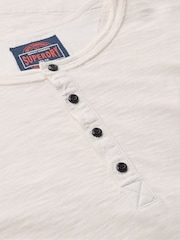 Superdry White 100% Cotton Slub Long Sleeve Jersey Grandad Top - Image 6 of 6