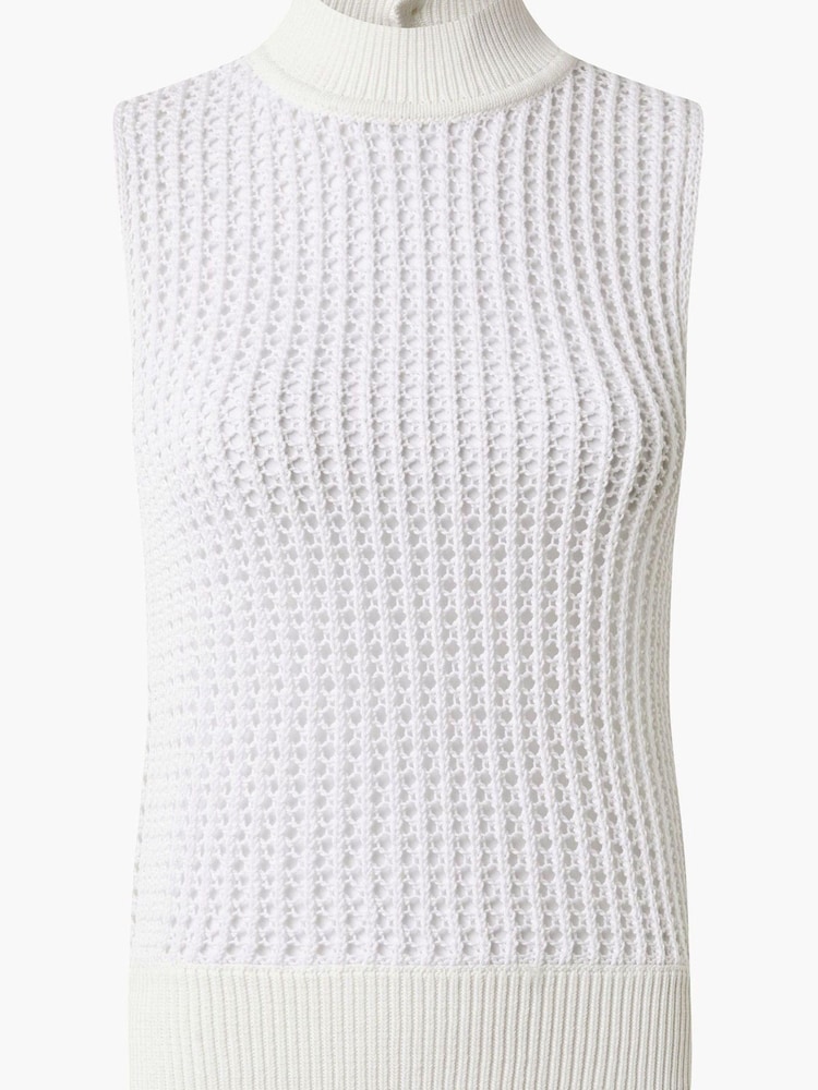 Calvin Klein Openwork High-Neck Tank White Jumper - Image 3 of 3