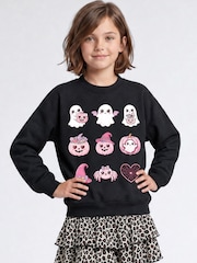 Rags & Rascals Black Halloween Ghostly Bunch Sweatshirt - Image 1 of 4
