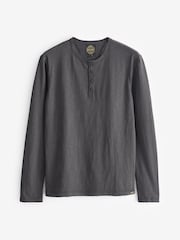 Superdry Black 100% Cotton Slub Long Sleeve Jersey Grandad Top - Image 3 of 3