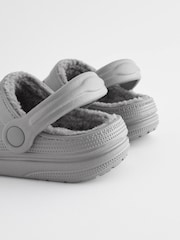 Grey Faux Fur Lined Clog Slippers - Image 5 of 5