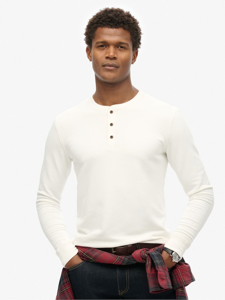 Superdry Ecru Merchant Grandad Top - Image 1 of 4