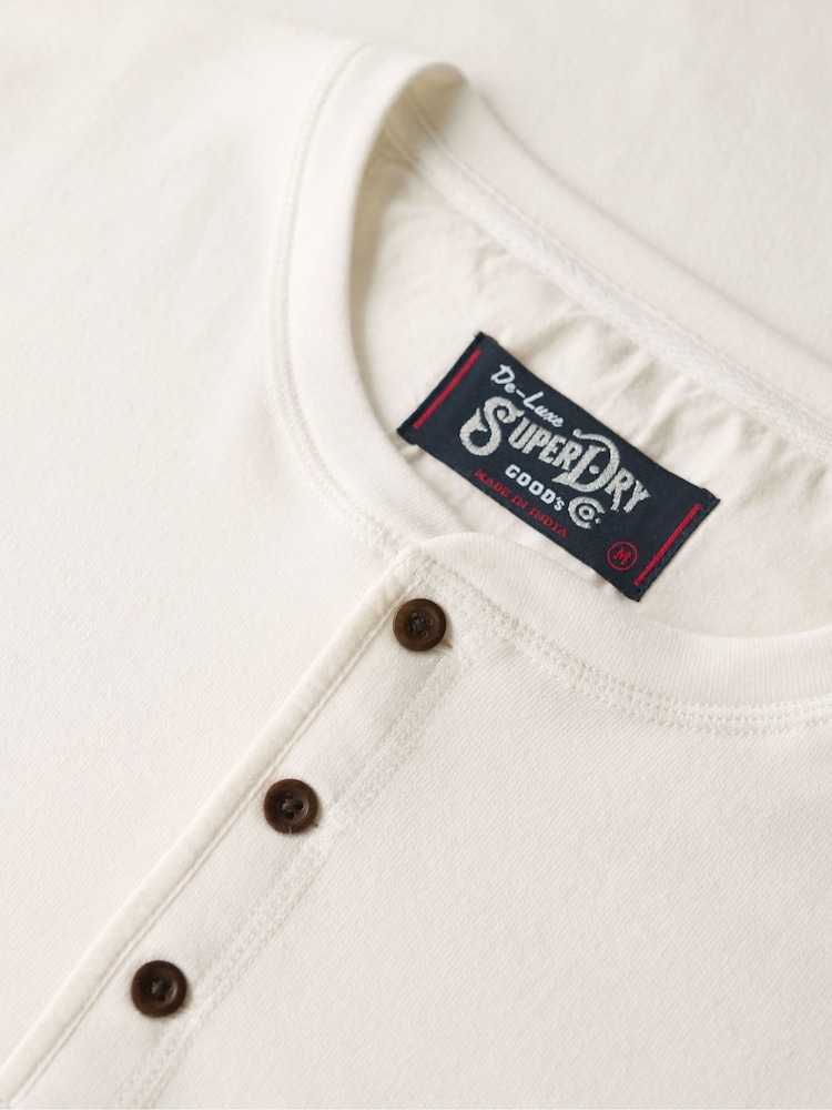 Superdry Ecru Merchant Grandad Top - Image 4 of 4
