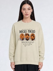 Brands In Natural Disney Hocus Pocus Broom Squad Halloween Sweatshirt - Image 1 of 4